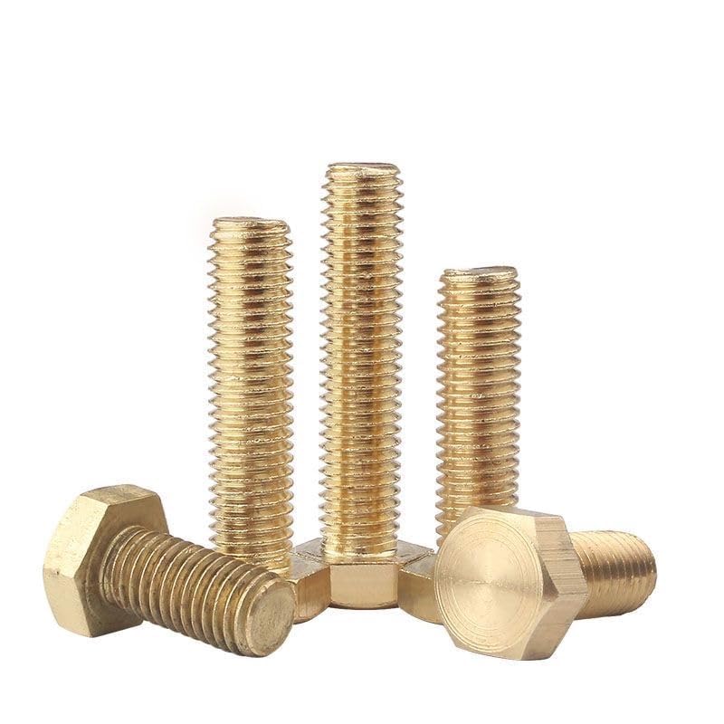 M8 x 16mm Brass Hex Head Bolts - 10 Pieces, External Hex Thread Screws for Appliances, Furniture, DIY Projects, Machinery Repair M8*16mm