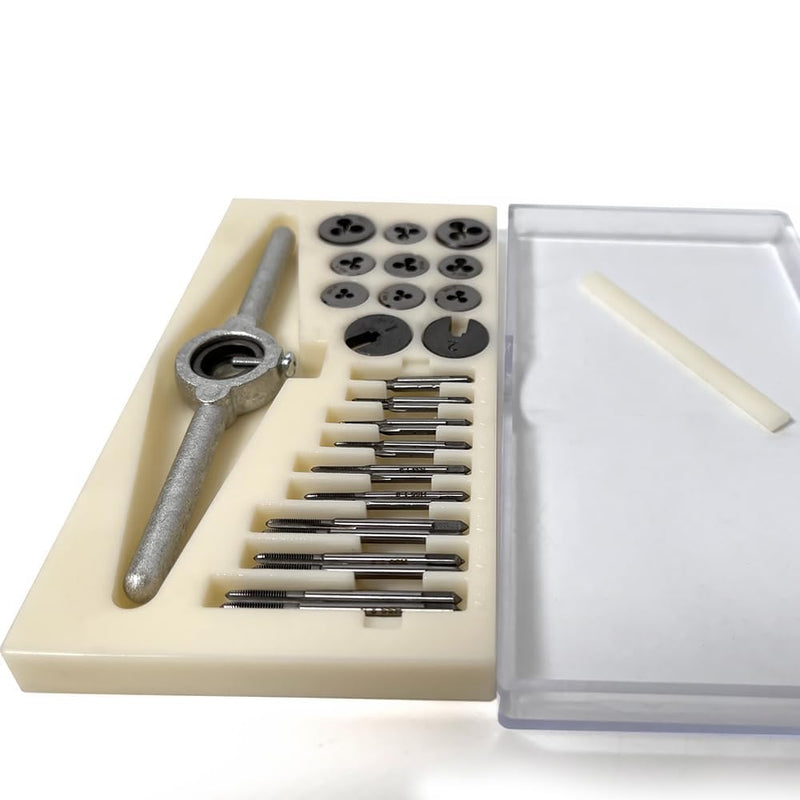 31pcs Micro Metric Tap and Die Set M1-M2.5, Replacement for QingYJ U7V-9PB-MX3394, Thread Repair Kit for Small Electronics/Watches/Models (OEM: FZ-TD331S)
