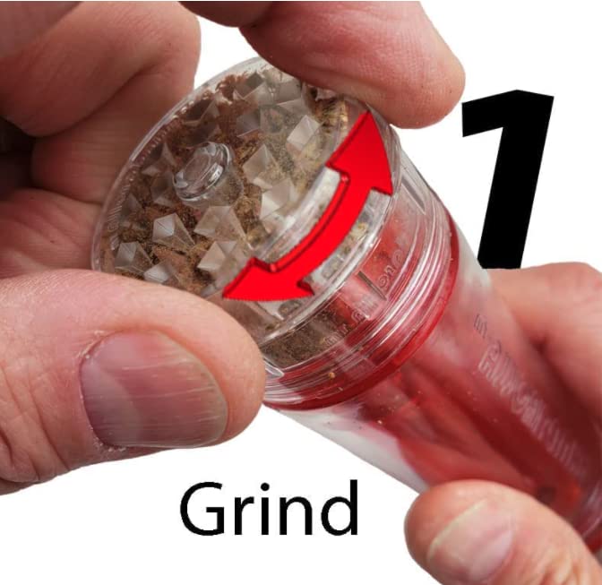 Herb Grinder & Stasher - Convenient, Durable, Easy & Simple Grinders | Cone Loader, Grind & Stash Spice, Coffee Pepper | Magnetic Grinding Mill with Packing & Cleaning Tool (Happy Face)