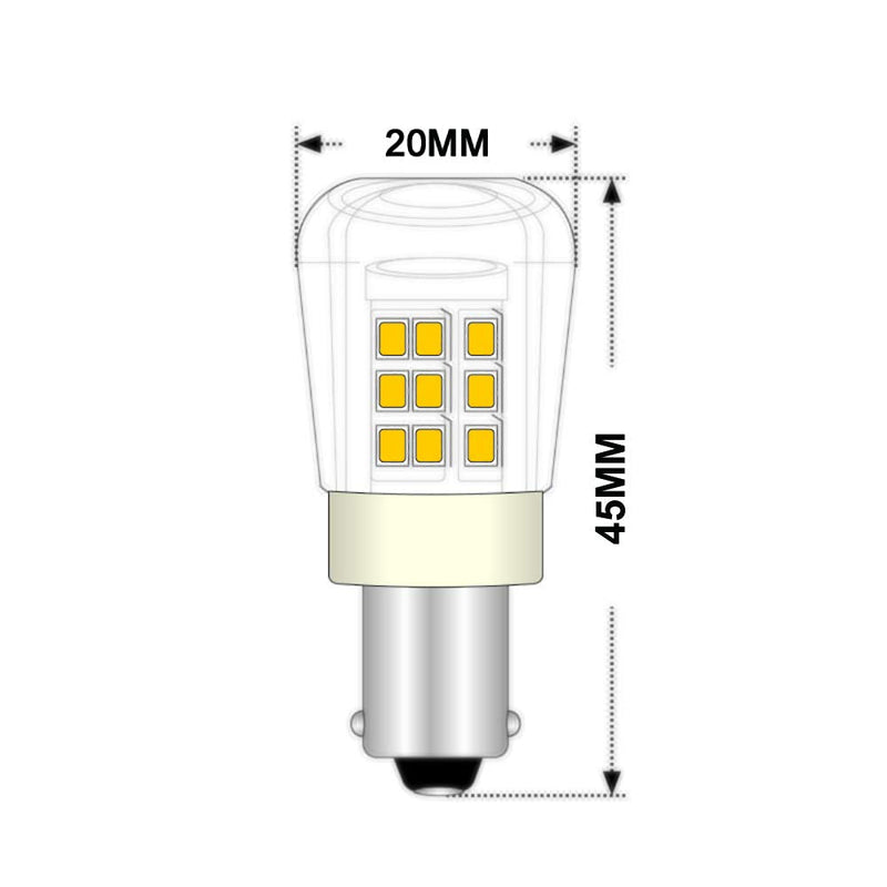 3W AC12V/DC12-24V BA15S Led Light Bulb 1156 1141 Bayonet Base Non-Dimmable Waterproof Lamp CRI80 Soft Warm White Pack of 2 2 Pack 3W 3000k (Ba15s)