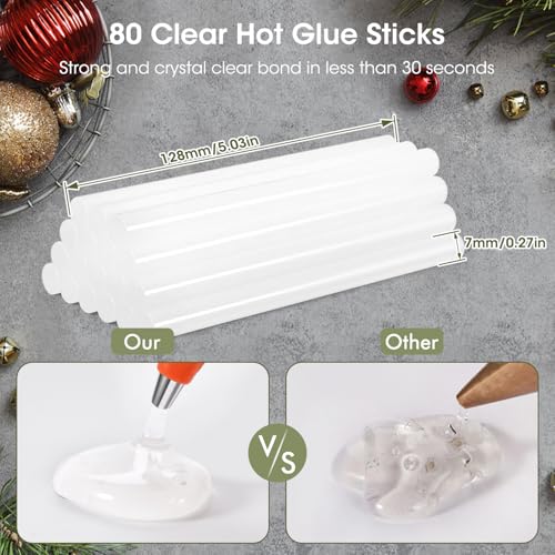 80PCS Mini Hot Glue Sticks, 5.31" Long x 0.28" Diameter