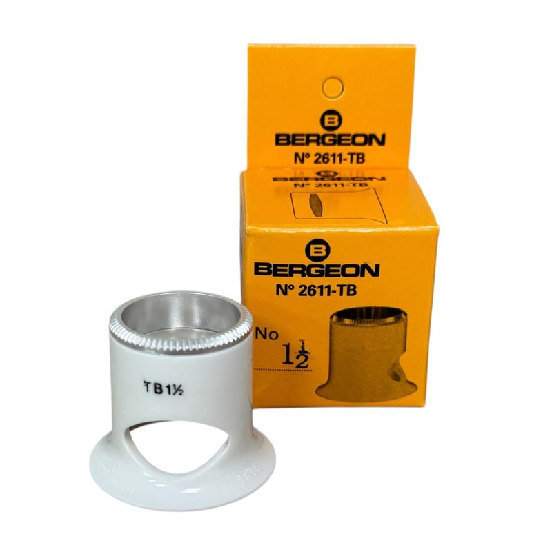  [AUSTRALIA] - Bergeon 2611-TB-1.5 loupe, White, biconvex, Ventilation Port, Magnification x6.7