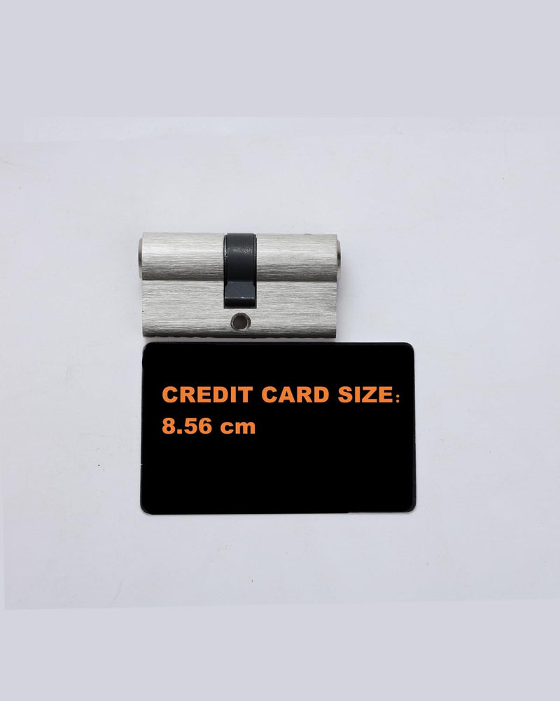 60MM Solid Brass Lock Cylinder with 3 Brass Keys Satin Nickel Door Lock Cylinder Replacement (60MM-Key Key) 60MM-Key Key