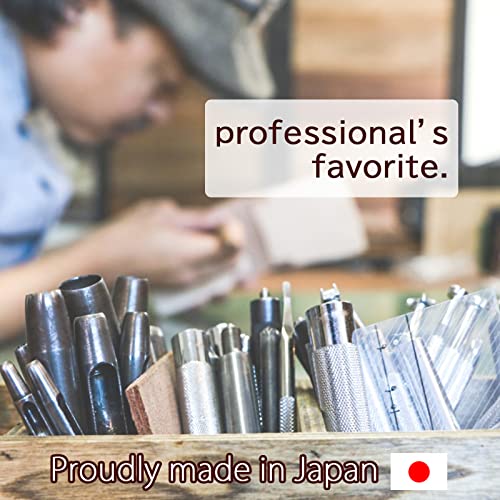 Japan Made Belt Hole Puncher for Leather Interchangeable 5-8mm 6 Size Punch Head (L) Punch Set, POLARIS Brand Japanese Tool L