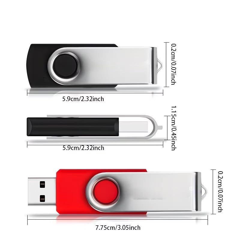 Flash Drive USB 2.0 10 Pack Swivel Blank Memory Stick Pnstaw Bulk Thumb Drive Pen Drives Jump Drive for Data Storage, File Sharing(10 Pack,Multi-Color) (10, 128, MB) 128 MB