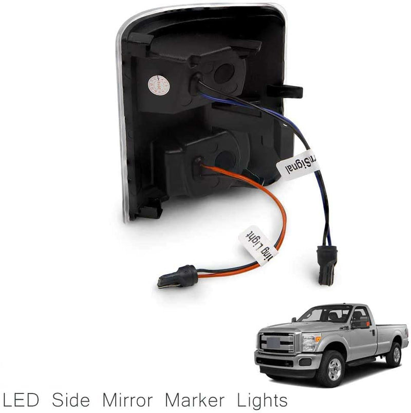 Led Side Mirror Marker Lamp For Ford F250 F350 F450 F550 2008 2009 2010 2011 2012 2013 2014 2015 2016 Super Duty Switchback White Led Driving Parking Light Amber Led Turn Signal Light Smoke Lens clear lens