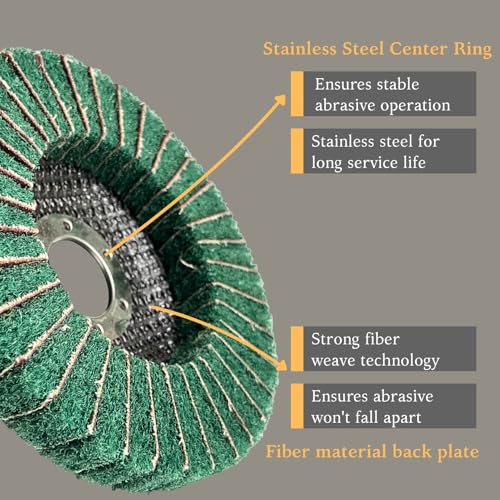 10Pcs 120 & 240 Grit Scour Flap Disc 4 1/2 Inch Coarse Polishing Grinding Wheel for Metal Stainless Steel Angle Grinder Scouring Pads Scuff Sanding Discs Paint Rust Remover Red Green Mixed Pack 10Pcs