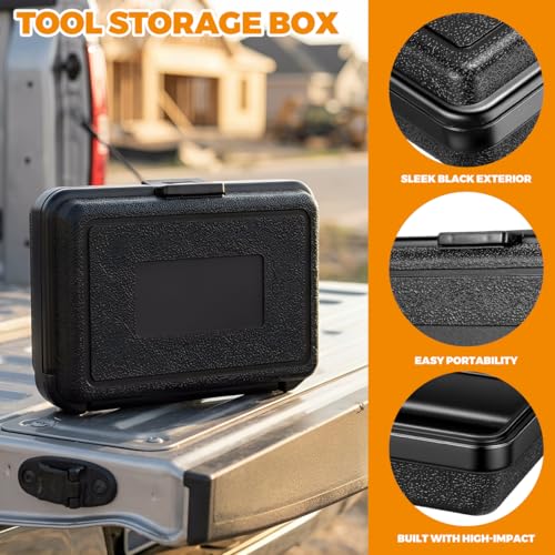 TEHAUX Waterproof Hard Carrying Case 2-pack Portable Tool Storage Box for Mechanics Small Tool Organizer for Hardware Equipment Protection 6.29 X 4.72 X 2.36 in