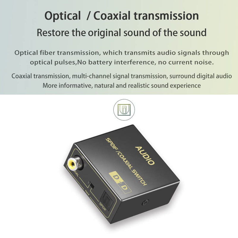 Coaxial to Optical Audio Bi-Directional Converter, Spdif to Coax Converter/Repeater/Splitter, with 1 Spdif Cable