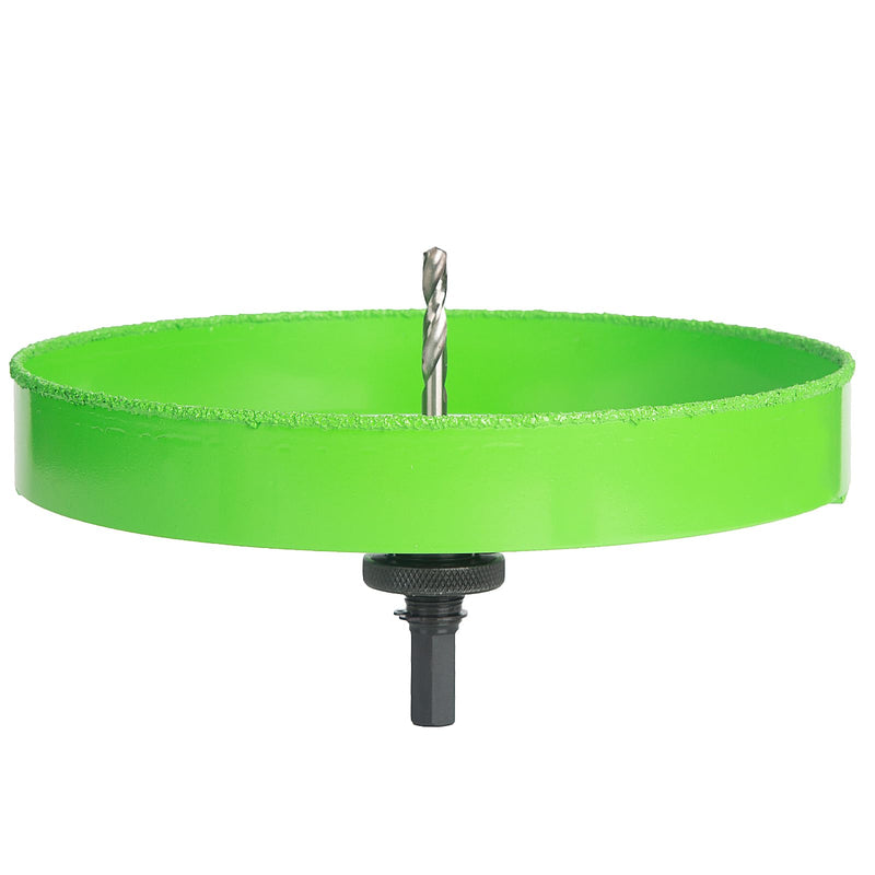 8 Inch Hole Saw Carbide for Recessed Lights, Cutting Plaster Drywall Ceiling Sheetrock, 5X Faster, Green