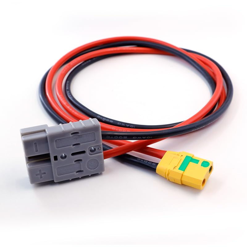 50AMP 600V Battery Adapter Cable 10AWG ADS Plug Connector to XT90S Female Cable 33inch (100CM XT90 Female)