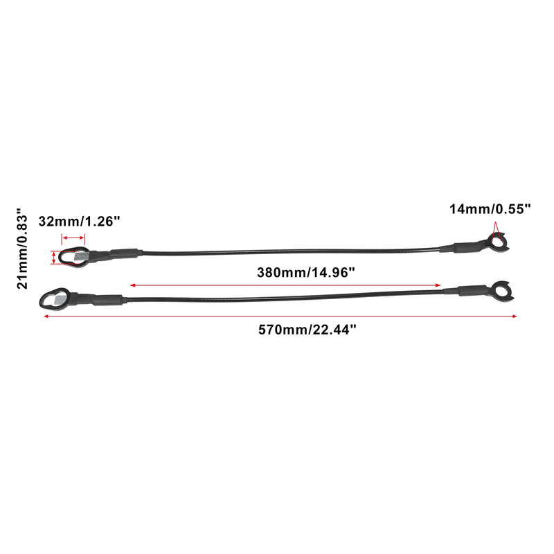 X AUTOHAUX Pair Rear Tailgate Cables Lift Gate Support Straps Pickup for Dodge for Ram 1500 2500 3500 55276074AC