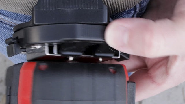 Universal Tape Measure Holder, Rotating Lock Function,Works with Any Clip Size, Belts up to 2" Wide, Made in Korea