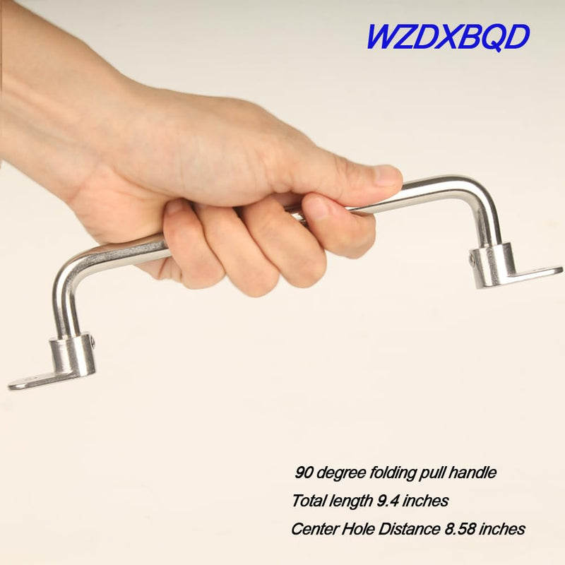 304 Stainless Steel Folding Pull Handle 90 Degrees Folding Door Pull,Cabinet Pull Handle Toolbox Handle (Total Length 9.4 ") Total Length 9.4 "