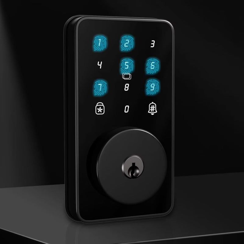 Keyless Entry Door Lock with Keypad, Digital Code Deadbolt, Auto-Lock, No WiFi/App Needed, Easy Installation Deep Black
