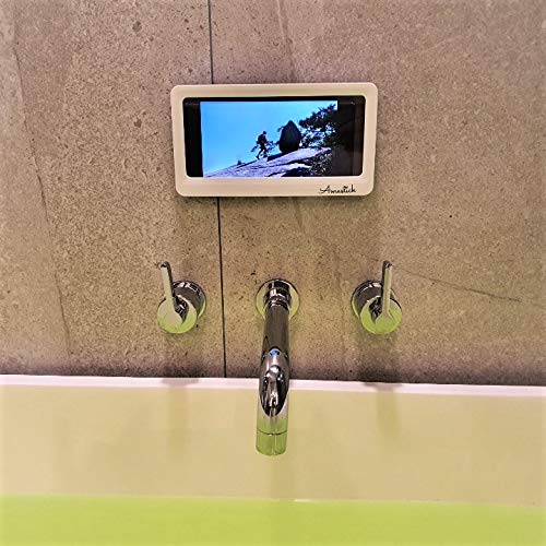 Splash Proof Smartphone Holder - Shower/Bathroom/Kitchen/Outdoor, Smartphone/Phone/Cellphone, Holder/Mount/Case, Water Resistant, Splash Proof (Blue) Blue