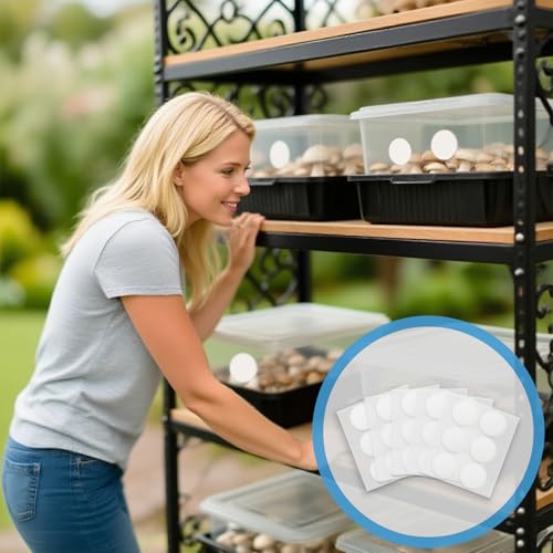Monotub Adhesive Filter Disks, 2.5" Monotub Filter Discs for Mushroom Growing Supplies 3MM Thick Synthetic Filter Paper Stickers Replacement Mushroom Box Filter Pads for Mono Tub - 30 PCS