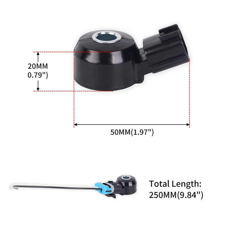 muge racing Knock Sensor 22060-7B000 with Wiring Harness Kit for Nissan Frontier Xterra Quest Villager Pathfinder 1999-2004 3.3L, 220607B000 Ignition Knock Sensor Kit Replacement, Black