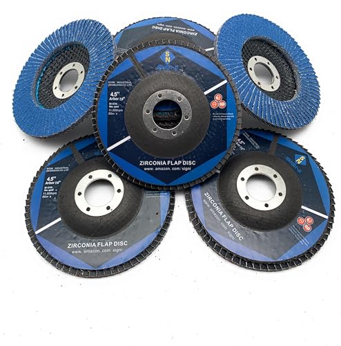 SIGNI 4" x 5/8" Premium Zirconia Flap Discs T27 10-Pack (4.5 inch T27 80#) 4.5 inch T27 80#