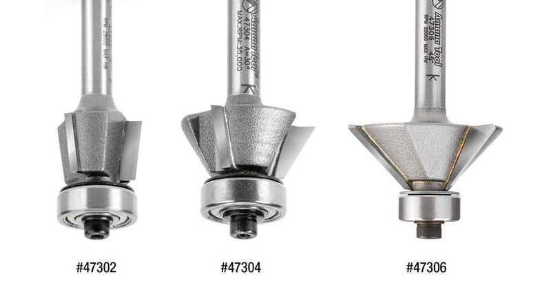 Amana Tool - 47302 Carbide Tipped Bevel Laminate Trim 7 Deg x 3/4 Dia x 7/16 x 1/4" Sh 3/4 Dia x 7/16 x 1/4" SHK