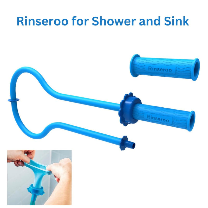Rinseroo: "Shower Cleaning Thing"–Slip-On Handheld Hose Attachment for Fast, Mess-Free Shower Wall Rinsing–6 Ft Hose, Fits Up to 5" Shower Head –Temporarily Converts Standard Shower into Handheld 6 FT Shower Hose