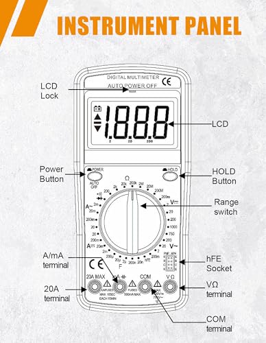 Digital Multimeter Tester Multimeter for Electrical Applications Model 1