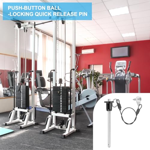 PATIKIL 1/2"(12mm) Diameter 304 Stainless Steel Quick Release Pin, Usable Length 3.9"(100mm) Push-Button Ball Locking Pin with 25cm Lanyard Cable M5 Screw, Silver 1/2" x 3.9"