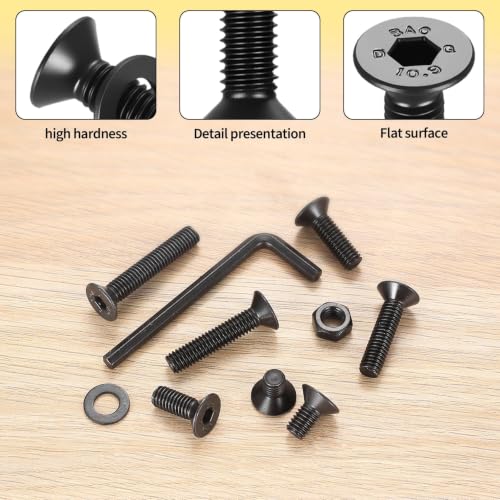 161 PCS M6 Countersunk Bolt Kit, M6 Flat Head Machine Screws Assortment 161