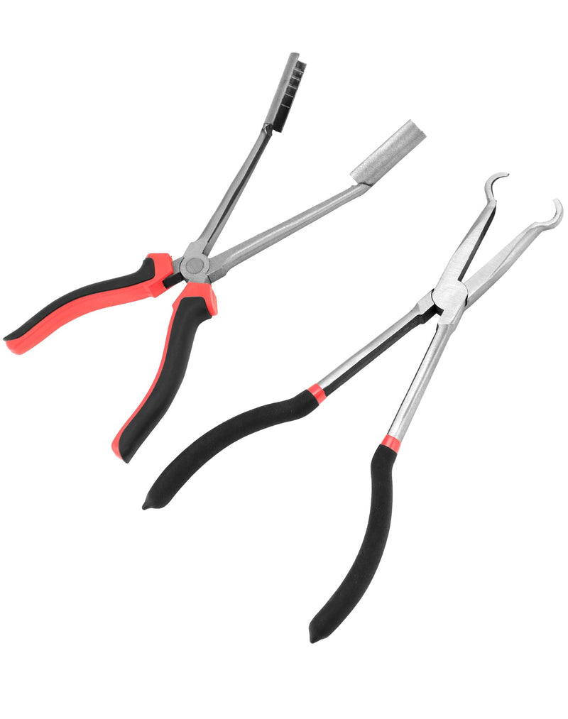 QWORK Car Spark Plug Wire Removal Pliers Tool, Sleeve Type Spark Plug Puller + Round Spark Plug Pliers, QS30577