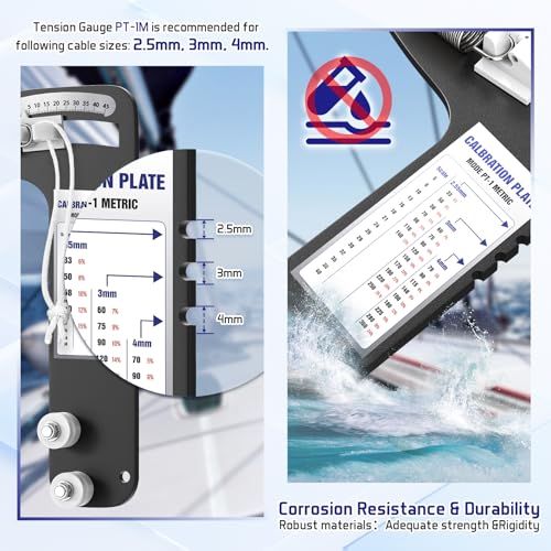 Touri Sailboat Rigging Tension Gauge, PT-1M Professional Tool, 800 Lb