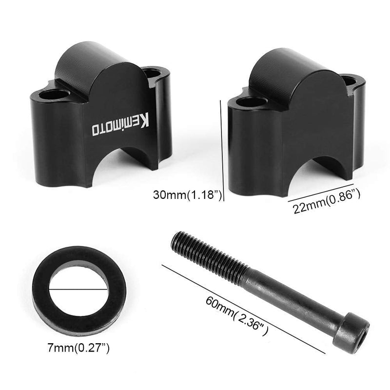 KEMIMOTO 7/8 Inch Motorcycle Handlebar Risers, Aluminum Alloy Motorcycle Risers, Compatible with Sportster Softail Dyna V-star Shadow, Universal Motorcycle Accessories 7/8" Black