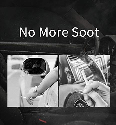 ZAIZAI,Car Ashtray with Lid Smell Proof, Car Cigarette Ashtray with Lid and Light ,Stainless Metal Material, Easy To Clean, 1pcs Black Ashtray + 1pcs Cleaning Brush