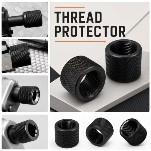 12-Pack 6 x 5/8x24 & 6 x 1/2x28 Thread Protector, Steel Black 6P-5/8x24 & 6P-1/2x28