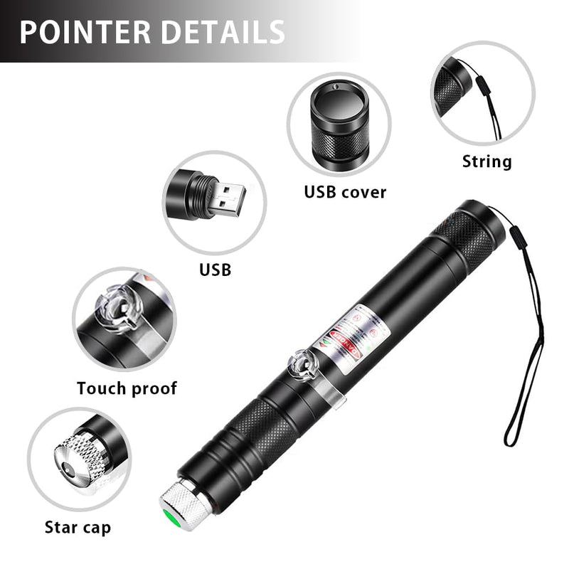 Green High Power Laser Pointer Long Range Strong Beam Laser Pointer Rechargeable