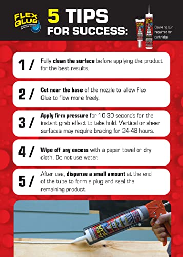 Flex Glue Rubberized Waterproof Adhesive, Clear, 0.6 oz Mini Tube, 3-Pack