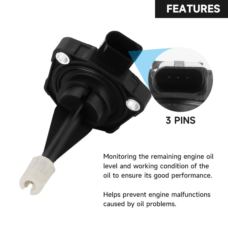 Oil Level Sensor Engine Oil Sending Unit - Compatible for Audi A6 3.0L V6 A/T Quattro 2012–2017 [Premium, Premium Plus, Prestige], for Audi A7 3.0L V6 A/T Quattro 2012–2015 - Replace Part 03C907660R