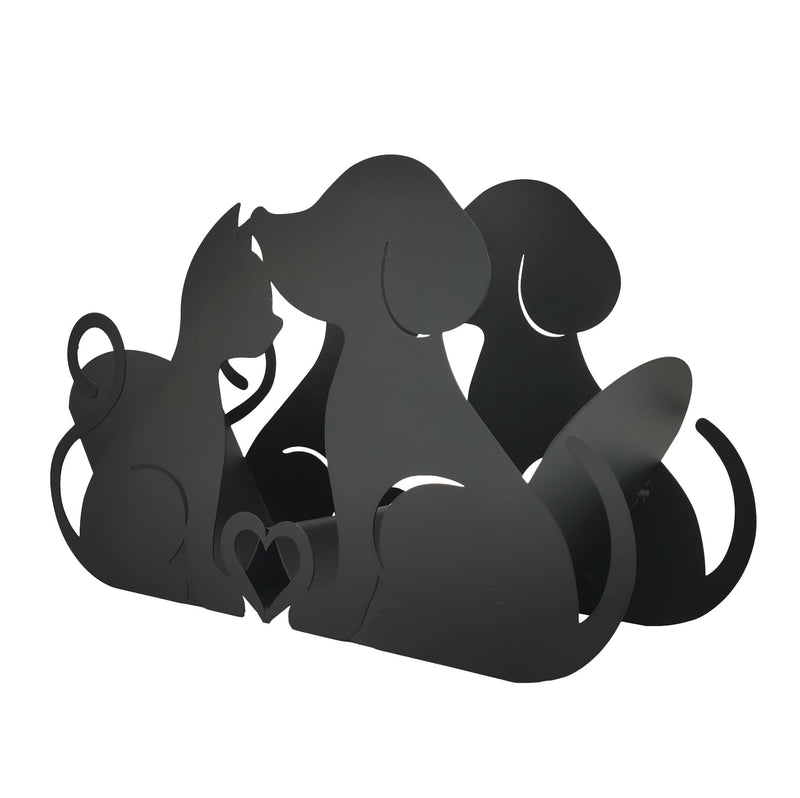 Metal Couple Dog Paper Holders,Funny Black Animals Storage Paper Holders Stand for Indoor Bathrooms Kitchen,FreeStanding Toilet Rolls Tissue Storage Fit 8 Rolls,Practical and Convenient Dog 14.3"lx4.5"wx8.2"h