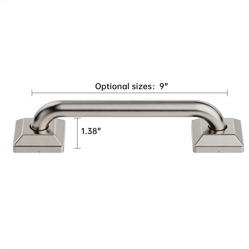  [AUSTRALIA] - JoyRain 9" Multi-Function Safety Grab Bar | Wall-Mounted Support Handle for Shower, Bathtub, Toilet & Door (Stability Aid for Elderly & Disabled) Brushed 9 Inch