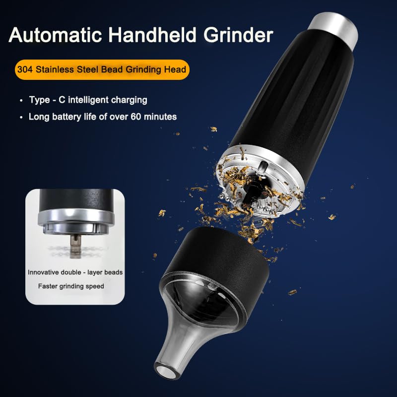 Electric Herb Grinder USB Rechargeable Portable Automatic Spice Grinder Grinding Fill Integrated (Pink) Pink