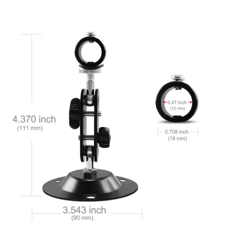 FreeMascot 360 Degree Stand with 12mm-16mm Mount Holder for Laser Pointer/Laser Pen/Flashlight (Black) (Diameter 12mm Mount) Diameter 12mm Mount