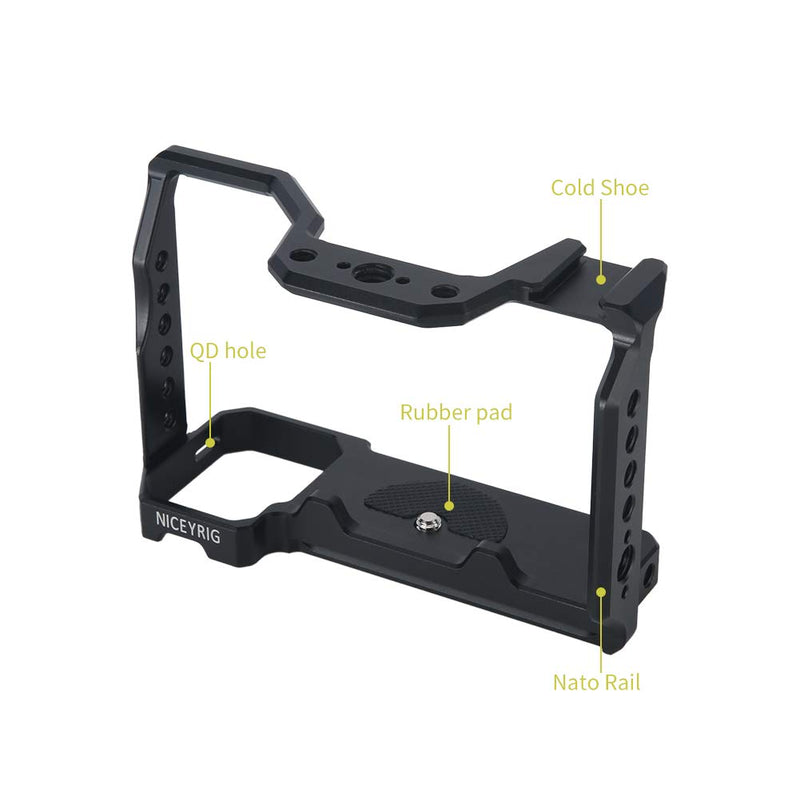 NICEYRIG A7C II A7CR Aluminum Cage for Sony Alpha A7CII / A7CR / A7C Mirrorless Camera Vlog Vlogging Video Making with Quick Release Plate for Arca-Swiss, NATO Rail, Cold Shoe - 419