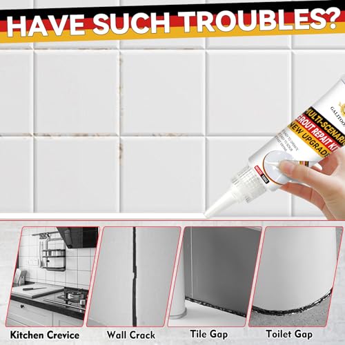 Tile Grout Repair Kit, 2 Pack Grout Filler, Fast Drying Tile Grout Paint, Grout Sealer Bathroom Shower Kitchen Floor Tile, Restore and Renew Tile Joints Line, Gaps, Replace Grout Pen White