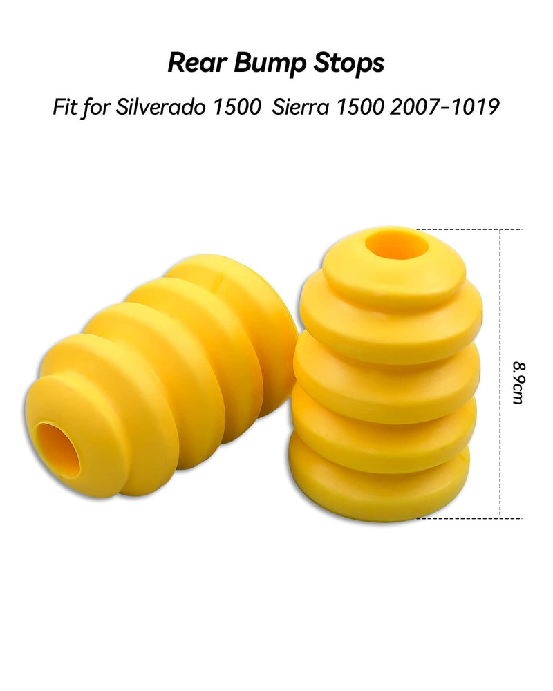 2Pcs Rear Bump Stops, Axle Jounce Bumpers Fit for Chevy Silverado 1500 GMC Sierra 1500 2007-2019 Replace 15236353