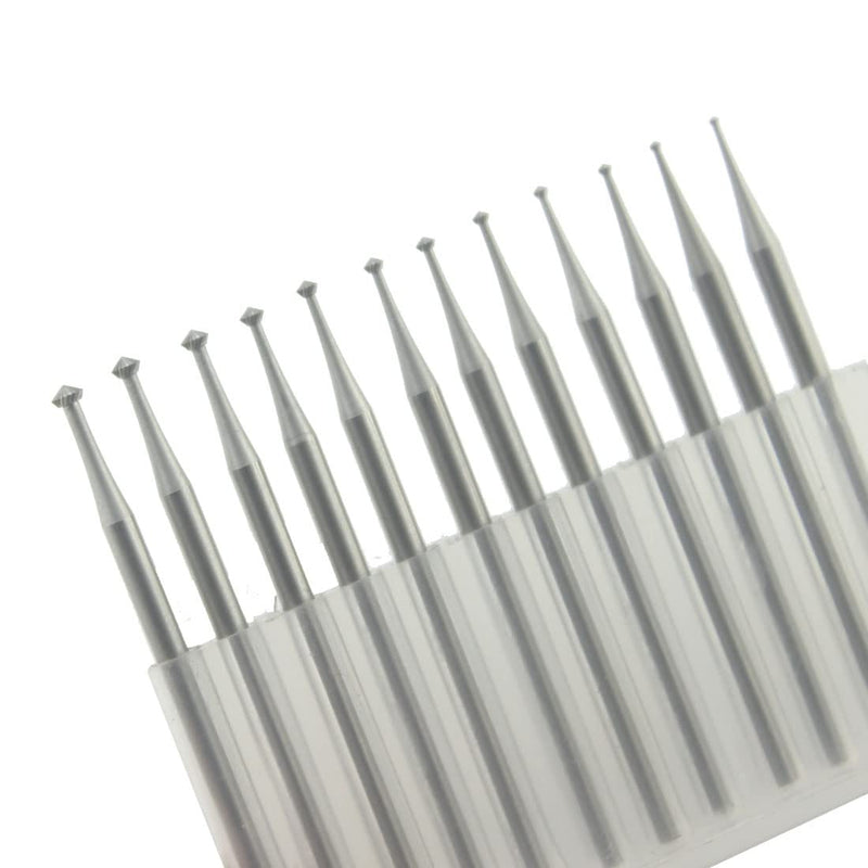 12 Pcs 90º Hart Burr - 3 32'' Shank 90 Degree Heart Burs Jewelry Engarving Bits Lapidary Burr Set (007-023)