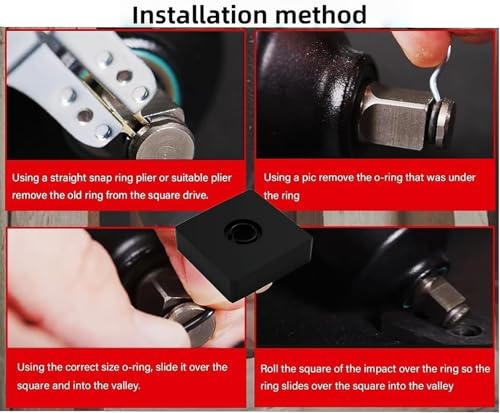 3/8" & 1/2" Impact Retaining Ring Friction Ring Lock Rings With O-Ring
