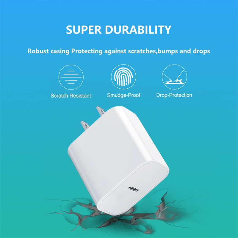 USB-C Charger Block 20w Compatible with Apple Watch Block, iWatch Series Ultra/9/8/7/6/SE/SE2/5/4/3,gvmkwejk Type-C PD Fast Charging USBC Power Adapter,1-Pack White