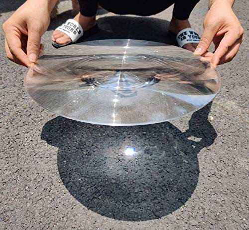 2-Pack Large Fresnel Lenses Φ300mm(11.81"), Focal Length 360mm, Acrylic Magnifier for Solar Heating, Solar Cooking, Visual Education. (Focal Length 360mm)