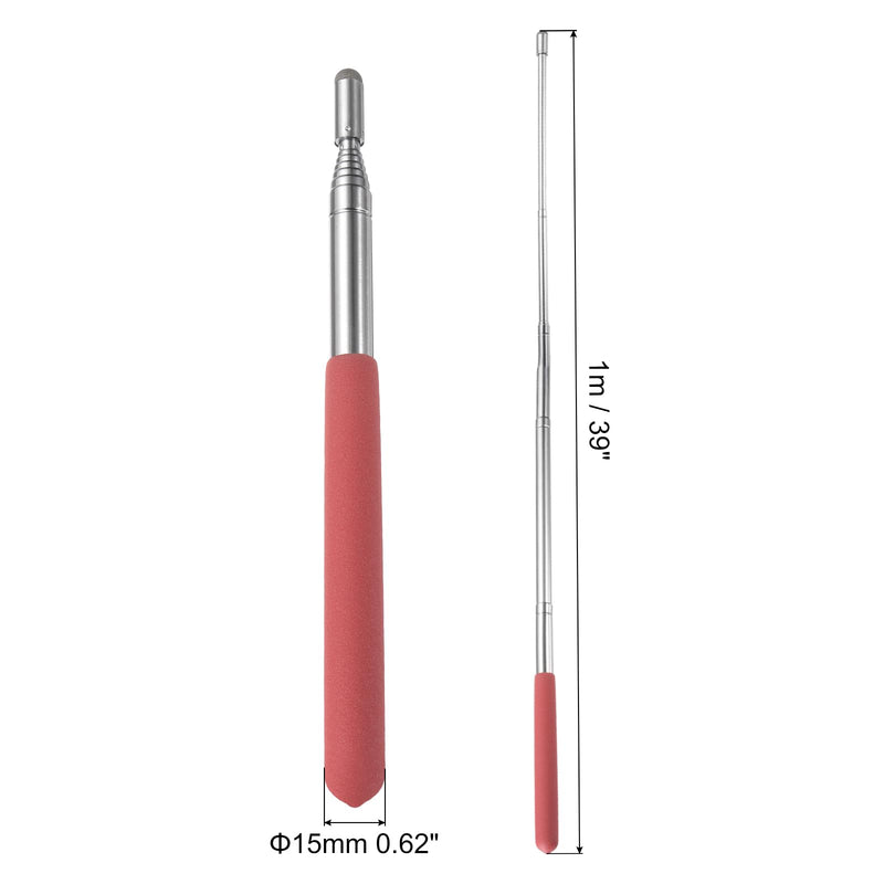 MECCANIXITY Telescopic Teachers Pointer Teaching Pointer Stick 39 Inch Retractable Extendable Pointer for Classroom Whiteboard Office Presentation Pointers, Red