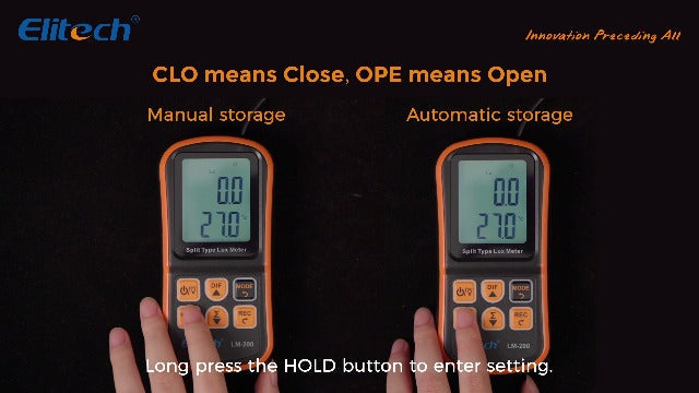 Elitech Digital Light Meter LM-200, Handheld Illuminance Meter with LCD Display, 200,000 Lux Range, Temperature Measurement