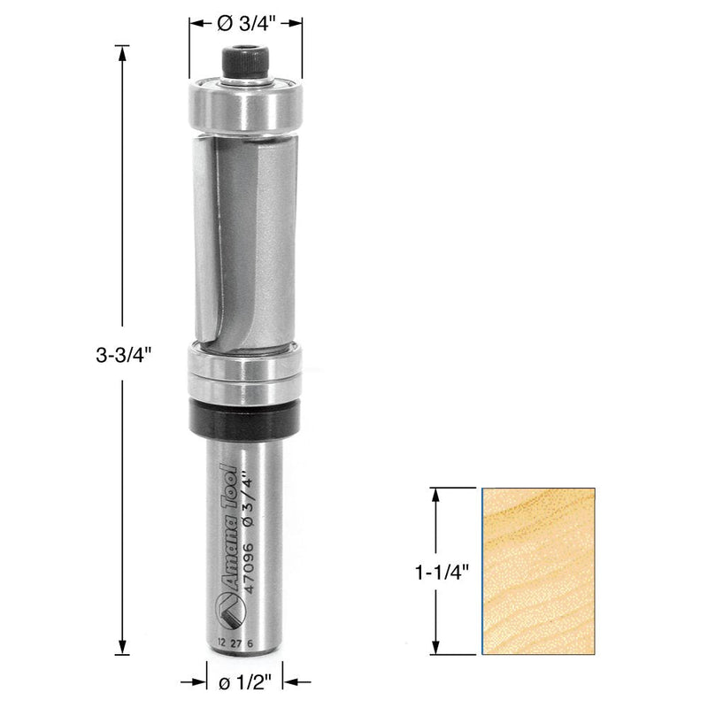 Amana Tool - 47096 Carbide Tipped Down-Shear Multi Trimmer 3/4 Dia x 1-1/48 x 1/2" Sha 3/4 Dia x 1-1/48 x 1/2" SHK